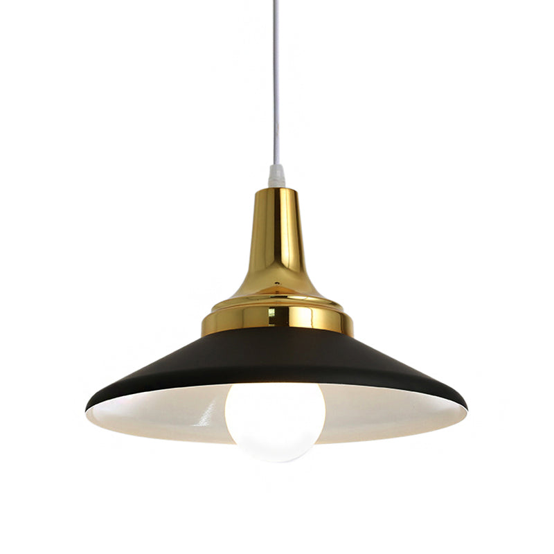 Industrial Conic Shade Pendant Light for Chic Bedroom Decor - Black Metal Suspended Fixture