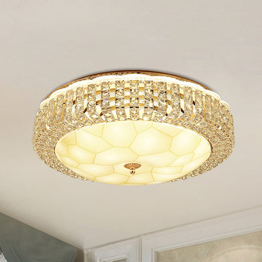 Modern Gold Dome Led Flush-Mount Crystal Light Fixture - Contemporary & Elegant Ceiling Lamp Clear /