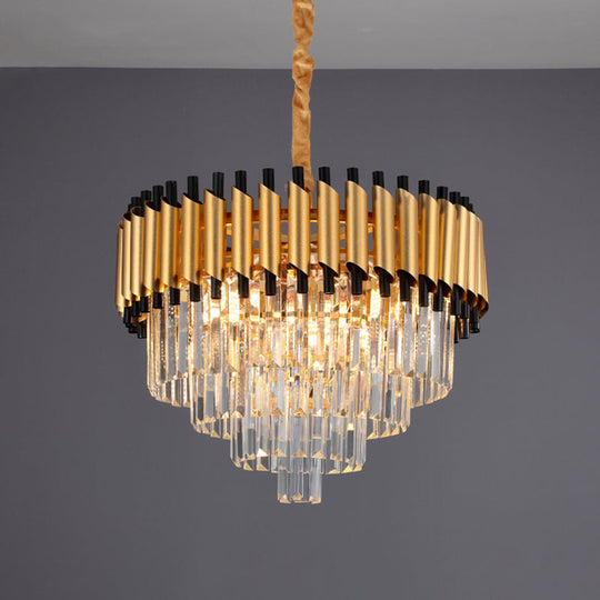 Postmodern Gold Crystal Layered Chandelier - 4/6 Lights Down Lighting Pendant 6 /