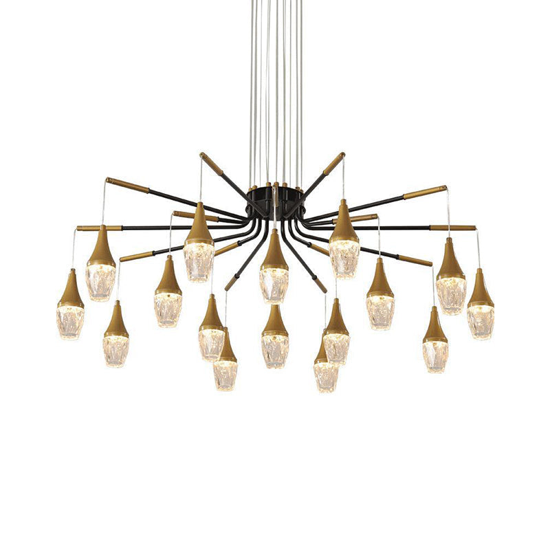 LED Crystal Raindrop Chandelier - Postmodern Burst Design - Gold - 7/13/16