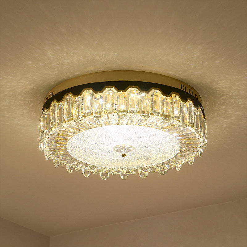 Modern Clear Crystal Flush-Mount Ceiling Lamp For Bedroom Led Light Fixture