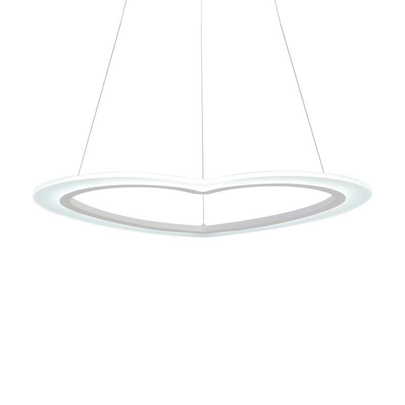 Modern Heart-Shaped Led Chandelier Pendant For Living Room Ceiling - Warm/White Light