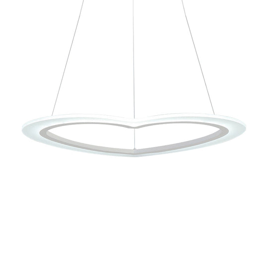 Modern Heart-Shaped Led Chandelier Pendant For Living Room Ceiling - Warm/White Light