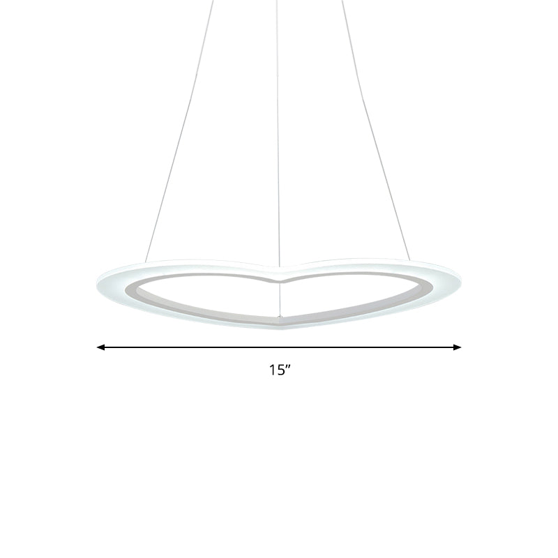 Modern Heart-Shaped Led Chandelier Pendant For Living Room Ceiling - Warm/White Light