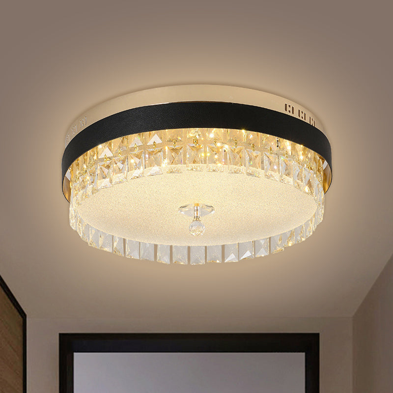 Modern Crystal Gold Led Flush Mount Ceiling Light For Drum Bedroom / A