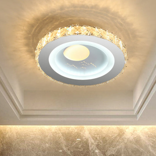 Stylish Mini LED Ceiling Flush Mount Crystal Light Fixture for Corridor