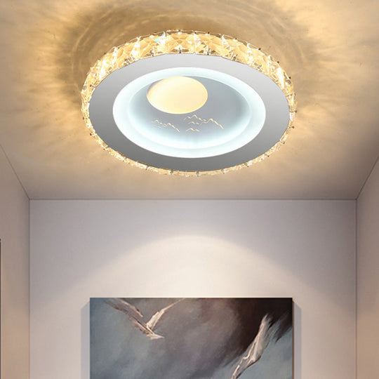 Stylish Mini LED Ceiling Flush Mount Crystal Light Fixture for Corridor