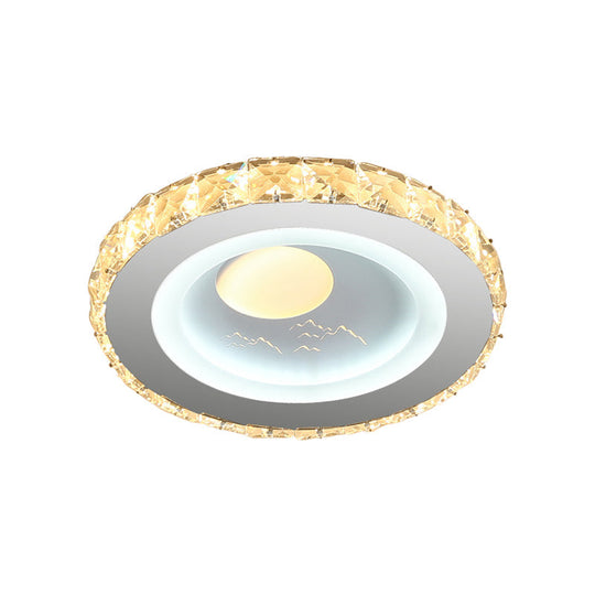 Stylish Mini LED Ceiling Flush Mount Crystal Light Fixture for Corridor