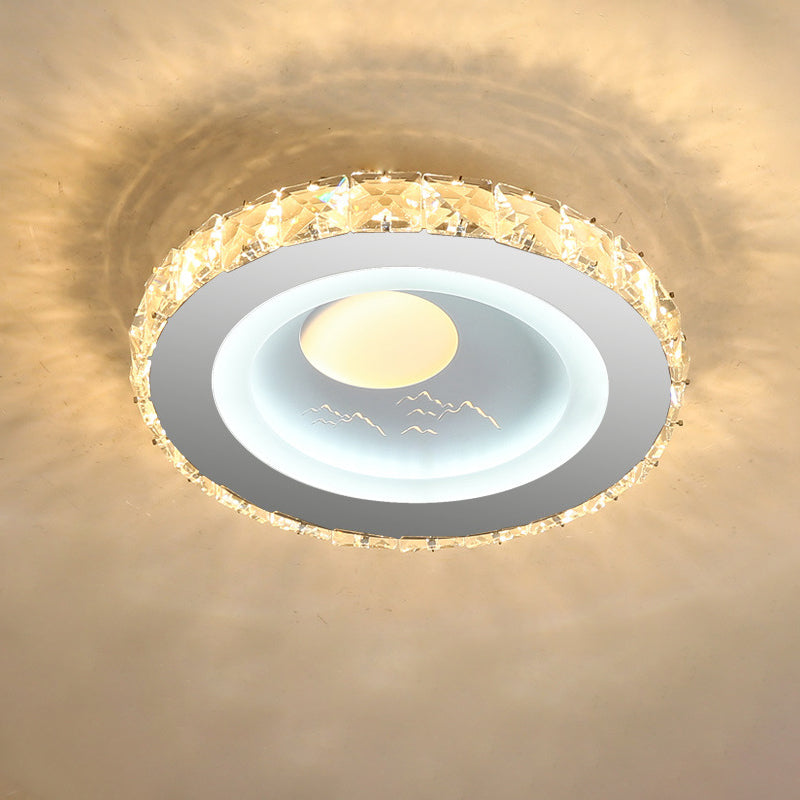 Stylish Mini LED Ceiling Flush Mount Crystal Light Fixture for Corridor