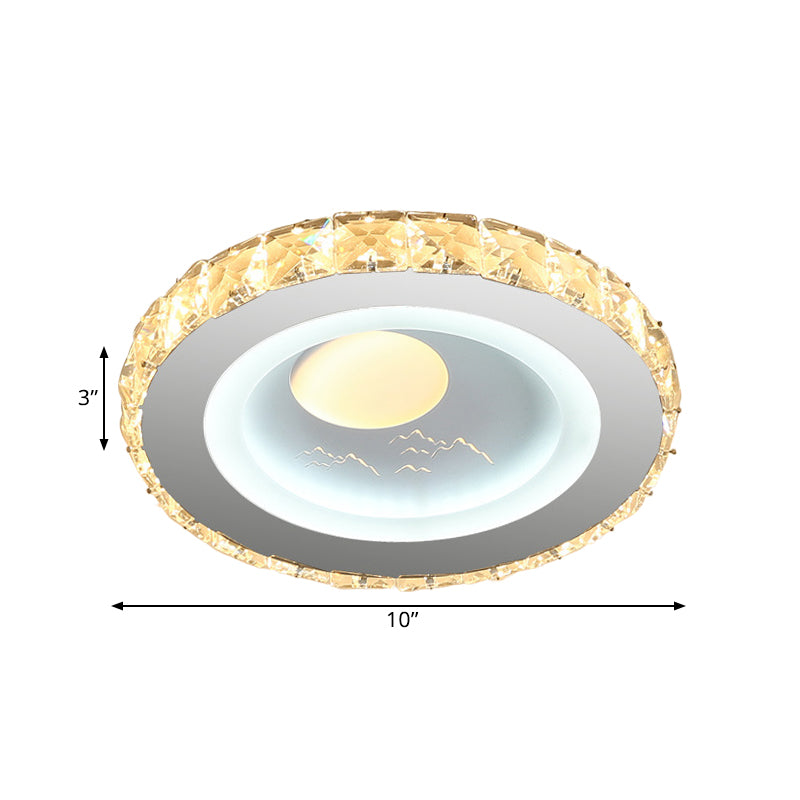 Stylish Mini LED Ceiling Flush Mount Crystal Light Fixture for Corridor