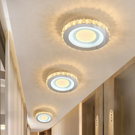 Stylish Mini LED Ceiling Flush Mount Crystal Light Fixture for Corridor