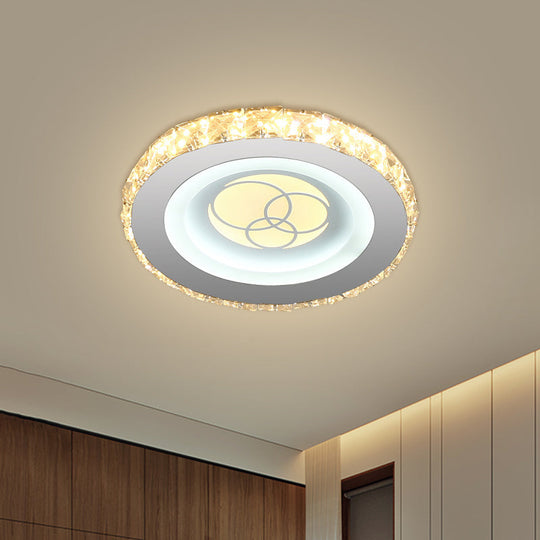 Stylish Mini LED Ceiling Flush Mount Crystal Light Fixture for Corridor