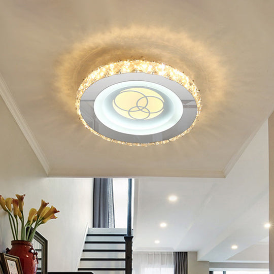 Stylish Mini LED Ceiling Flush Mount Crystal Light Fixture for Corridor