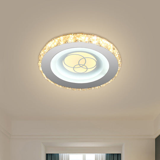 Stylish Mini LED Ceiling Flush Mount Crystal Light Fixture for Corridor