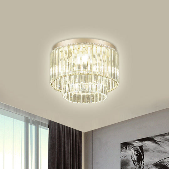 Modern Clear Crystal Flush Mount