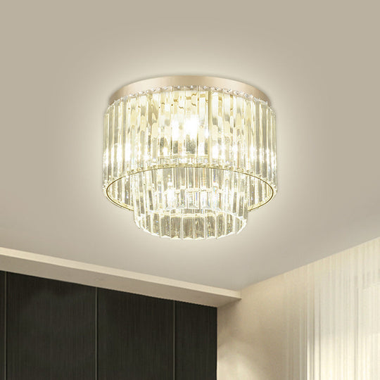 Modern Clear Crystal Flush Mount