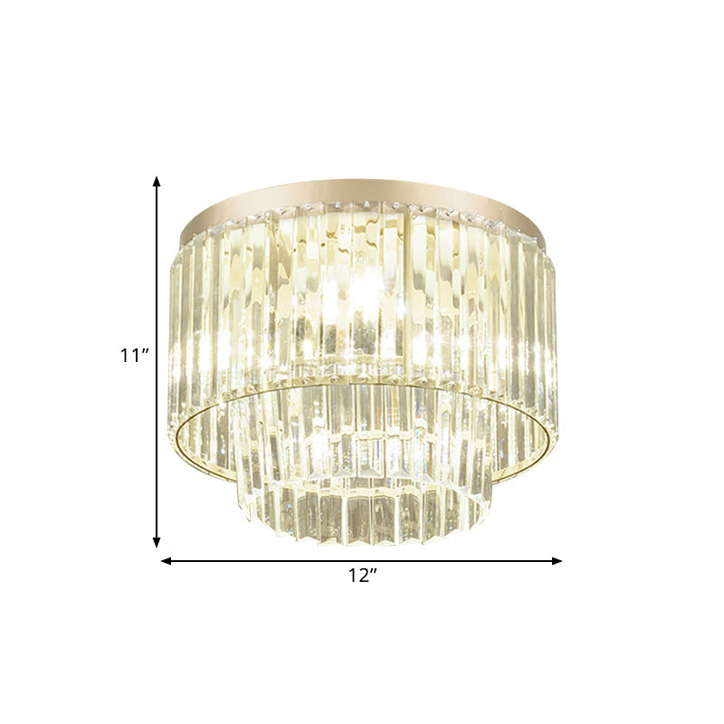 Modern Clear Crystal Flush Mount