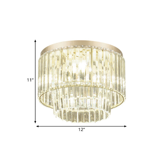 Modern Clear Crystal Flush Mount