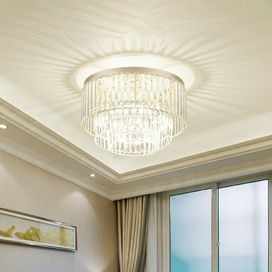 Modern Clear Crystal Flush Mount