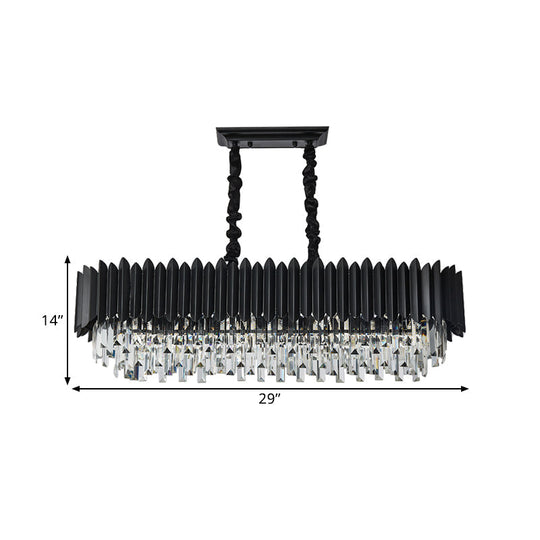 Crystal 6/8- Ceiling Suspension Crystal Chandelier Lamp Light in Black