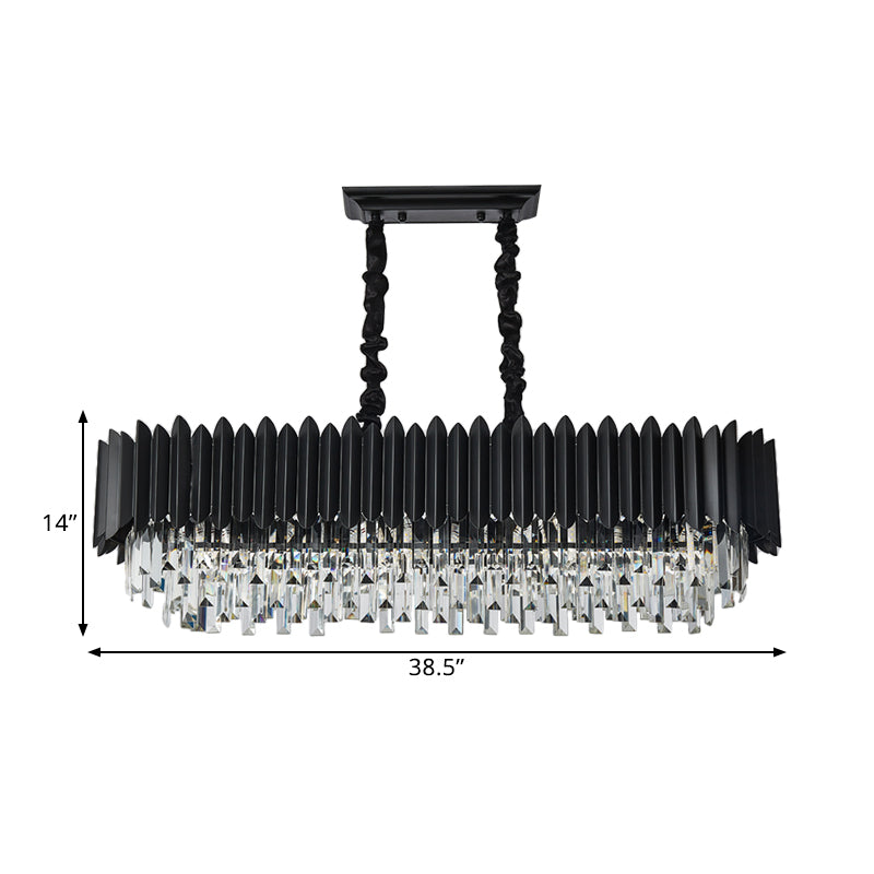 Crystal 6/8- Ceiling Suspension Crystal Chandelier Lamp Light in Black