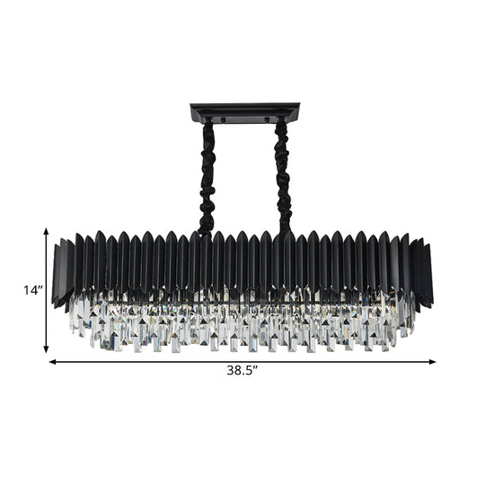 Crystal 6/8- Ceiling Suspension Crystal Chandelier Lamp Light in Black