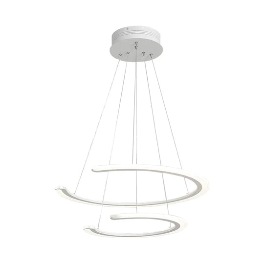 C Ring Dining Room Chandelier Acrylic LED 1/2/3 Light Postmodern Ceiling Pendant in Warm/White/Natural Light