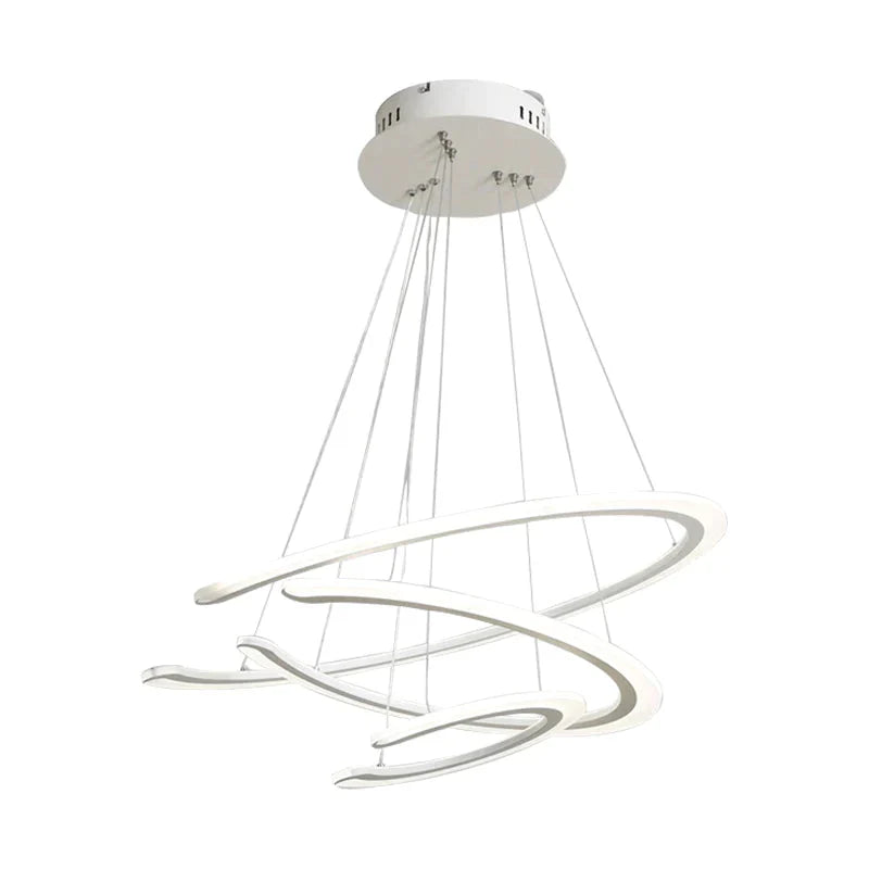 C Ring Dining Room Chandelier Acrylic LED 1/2/3 Light Postmodern Ceiling Pendant in Warm/White/Natural Light