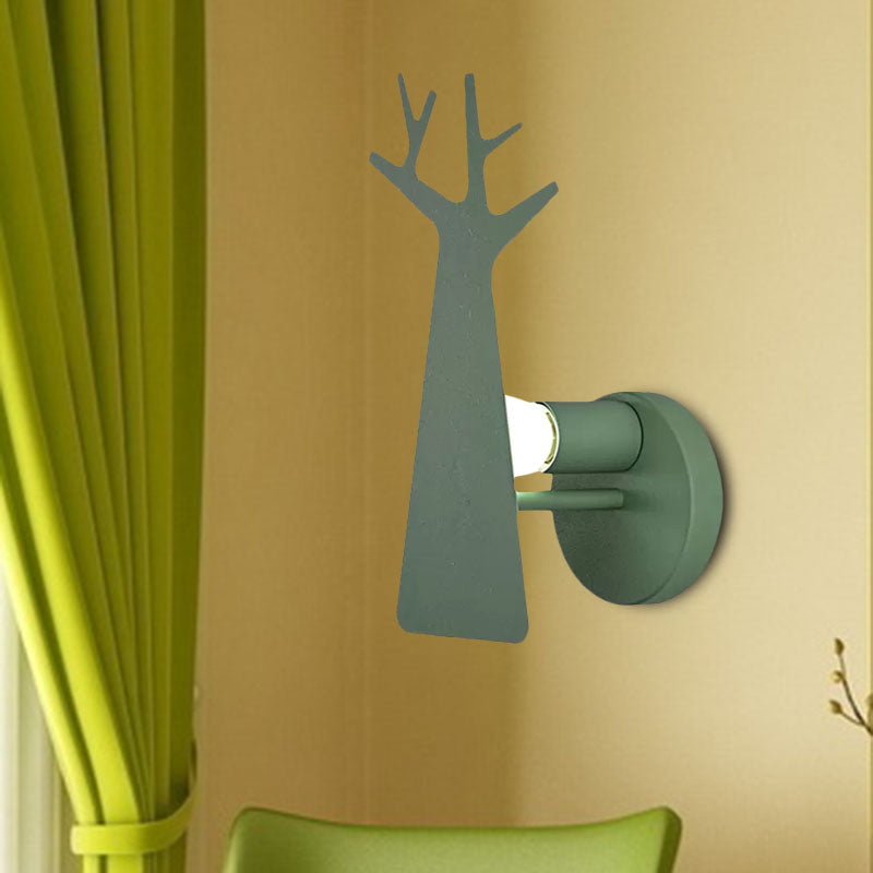 Tree Wall Mount Light - Nordic Macaron Style Green/Grey/White Bedroom Lighting