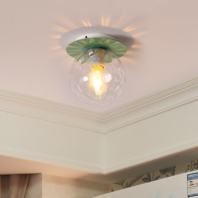 Opal Glass Modern Flushmount Ceiling Lamp With Multi-Color Canopy