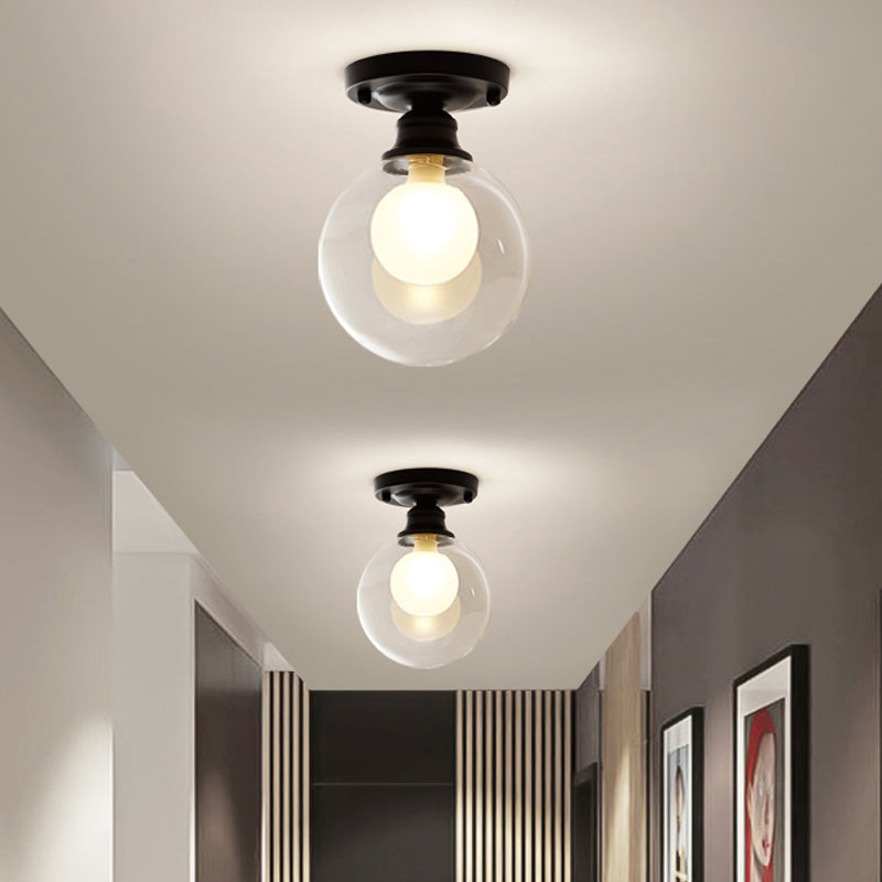 Contemporary Clear Glass Flush Mount Ceiling Light For Bedroom