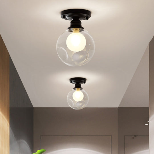 Contemporary Clear Glass Flush Mount Ceiling Light for Bedroom