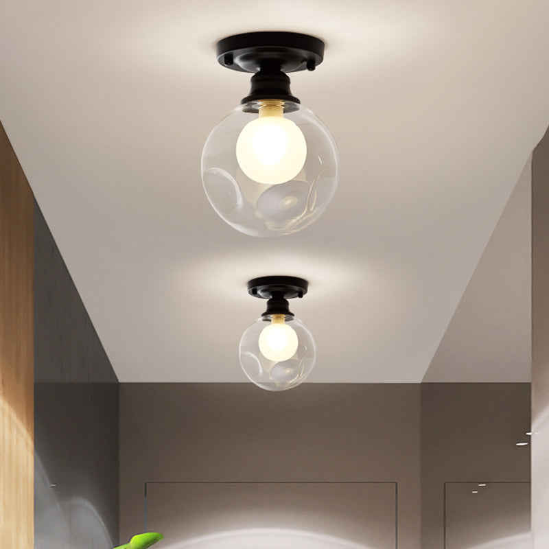 Contemporary Clear Glass Flush Mount Ceiling Light For Bedroom