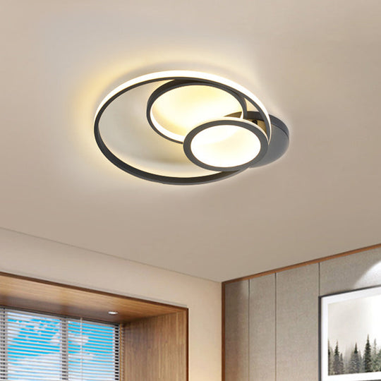 Modern Acrylic LED Ceiling Lamp, Multi-Ring Flush Mount Fixture for Bedroom with Warm/White Light