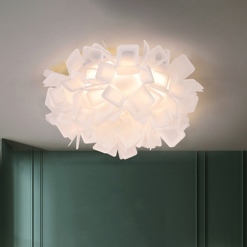 Art Deco Sinuous Flushmount Led Bedroom Light With Acrylic Shade