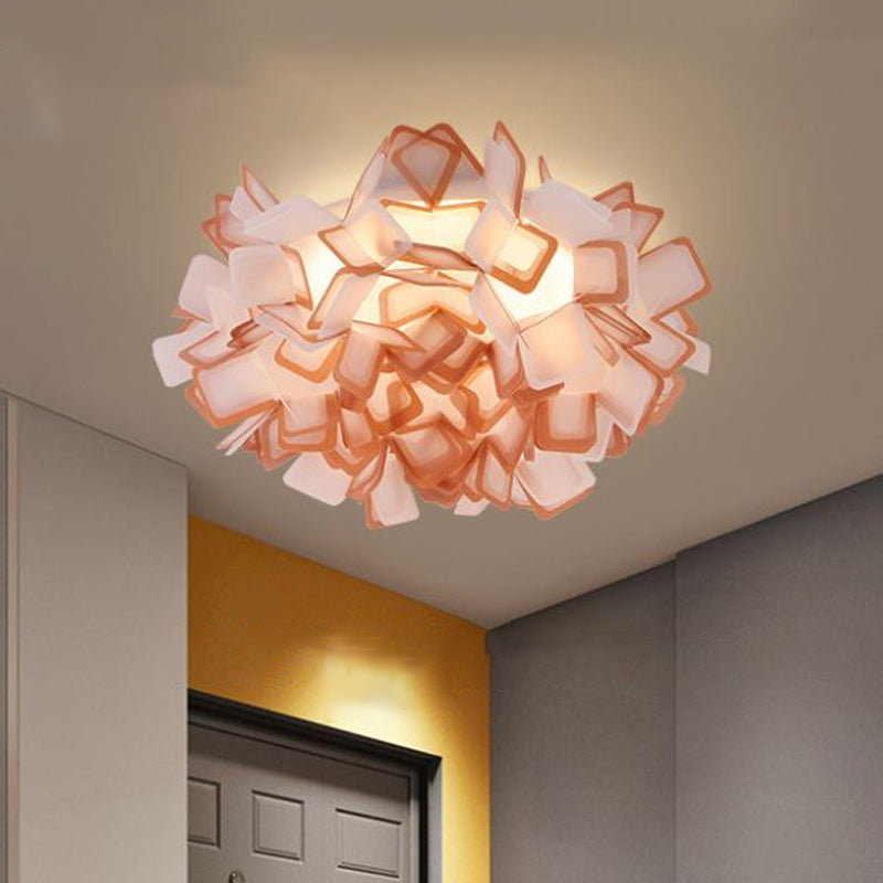 Art Deco Sinuous Flushmount Led Bedroom Light With Acrylic Shade