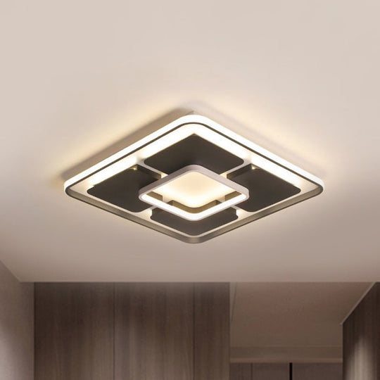 Nordic Style Led Flush Mount Ceiling Light In Black And White - 18/23.5/35.5 W