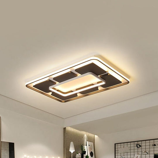 Nordic Style Led Flush Mount Ceiling Light In Black And White - 18/23.5/35.5 W