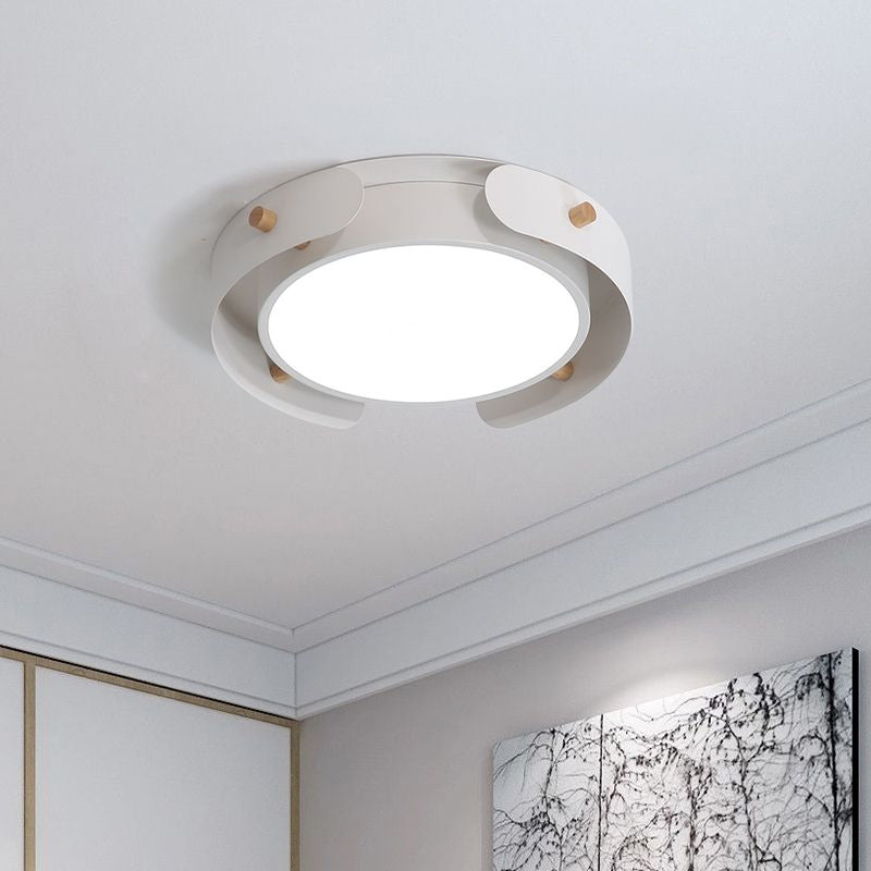 White/Brown Nordic Style Ceiling Lamp with Diffuser - 16"/19.5" Diameter