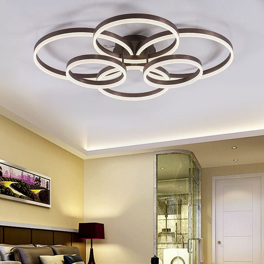 Circular LED Flush Mount Ceiling Light for Study Room with Natural/Warm/White Lighting