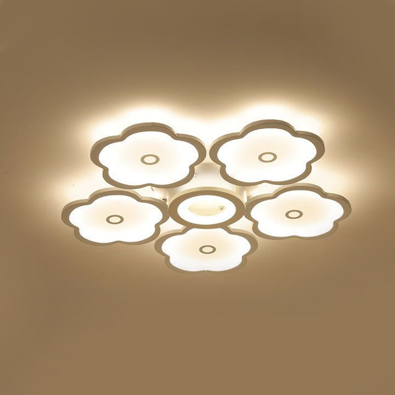 Modern Iron Acrylic Ceiling Lights - 3/6/9 Heads Unique Flower Design - Indoor Lighting