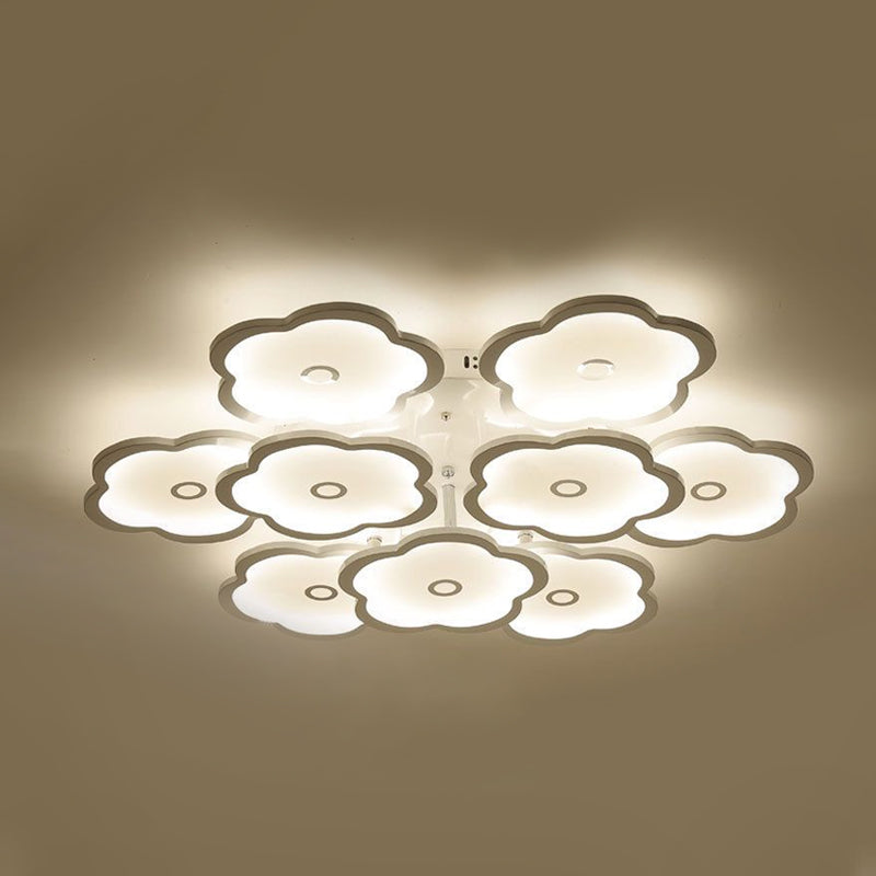 Modern Iron Acrylic Ceiling Lights - 3/6/9 Heads Unique Flower Design - Indoor Lighting