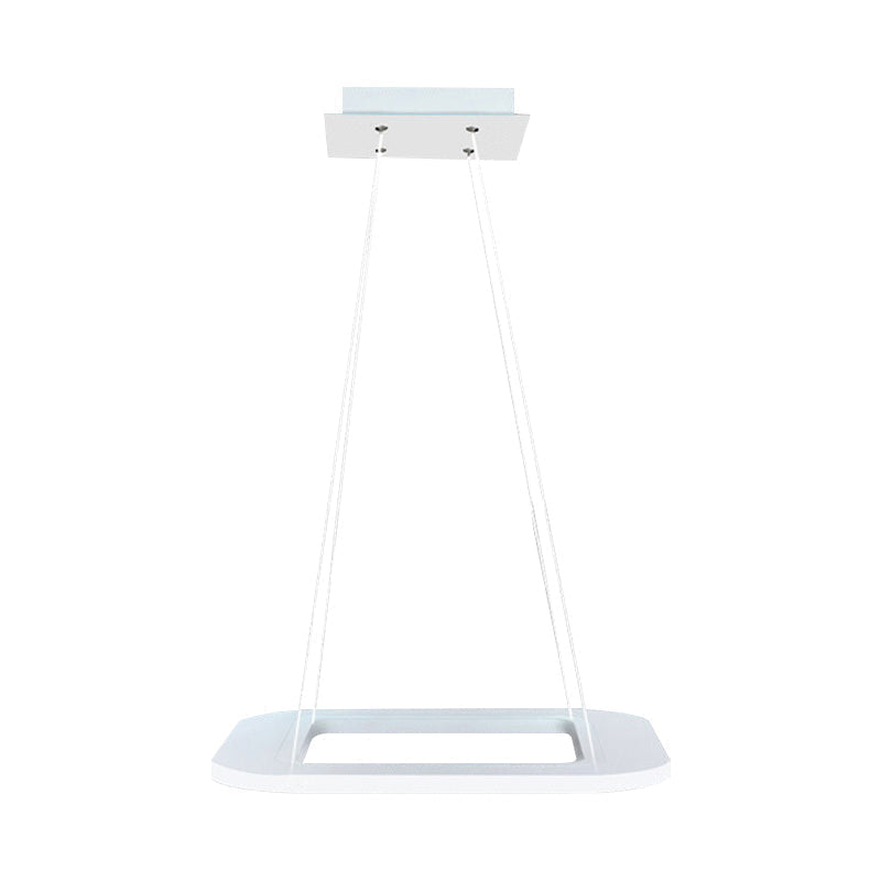 Simplicity Square Led Chandelier - Acrylic Office Pendant Light In Warm/White/Natural