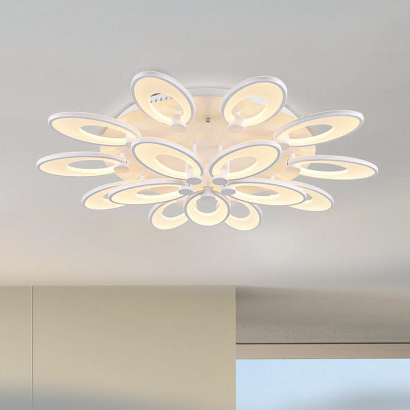 Modern LED Flush Mount Light for Dining Room with Acrylic Shade - 4/6/9 Lights - Warm/White/Natural Light