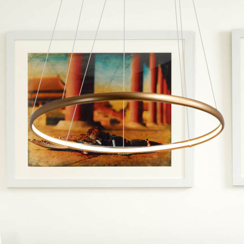 Modern Black Brown Gold Orbit Led Ceiling Light: 1/2/3-Light Acrylic Chandelier In Warm White