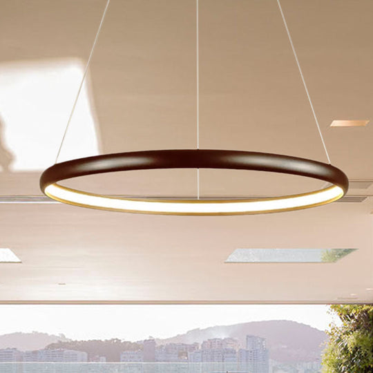 Modern Black Brown Gold Orbit Led Ceiling Light: 1/2/3-Light Acrylic Chandelier In Warm White