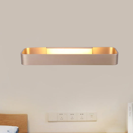 Minimalist Led Wall Sconce: Rectangular Aluminum Fixture 12/16 Diameter Black/White