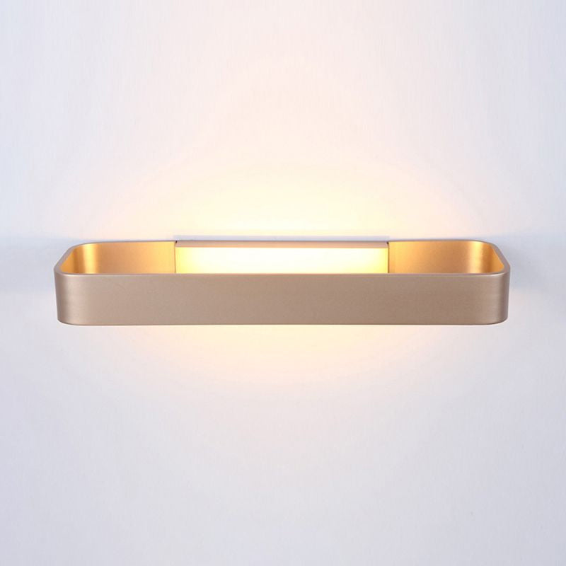 Minimalist Led Wall Sconce: Rectangular Aluminum Fixture 12/16 Diameter Black/White