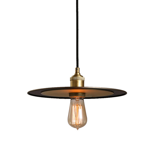 Hallway Pendant Lamp - Industrial Iron Bronze/Copper Finish Flat Shade 1 Light Ceiling Hanging