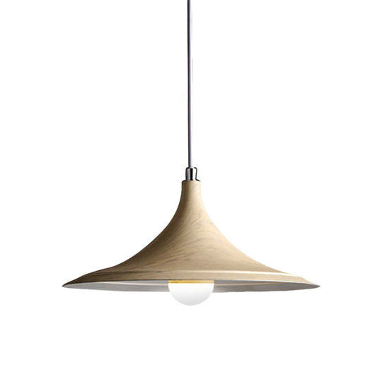 Industrial Style Metal Pendant Light - Flared Shade, 1 Light, White - Perfect for Coffee Shops